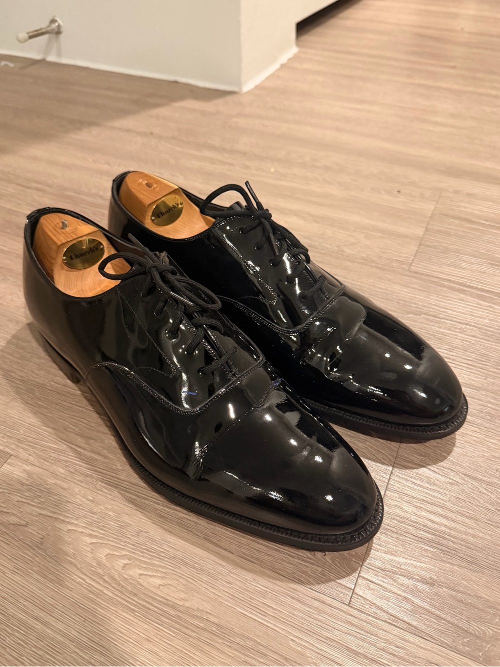 Peal Co X Brooks Brothers Oxford Dress Shoes Mens 11D Black Cap Made In England